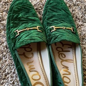 sam edelman green velvet loafers